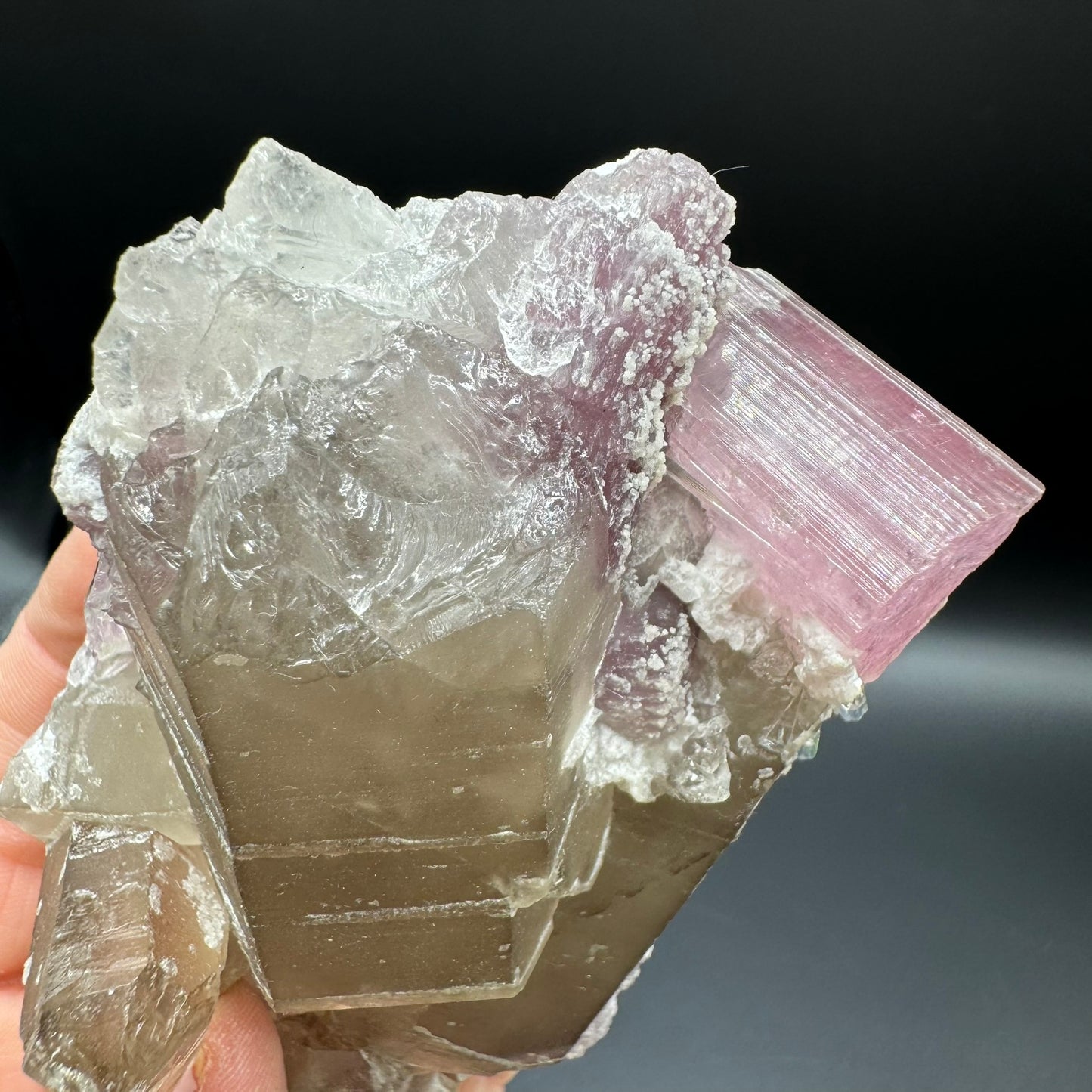 Pink Tourmalated Smokey Quartz 2A