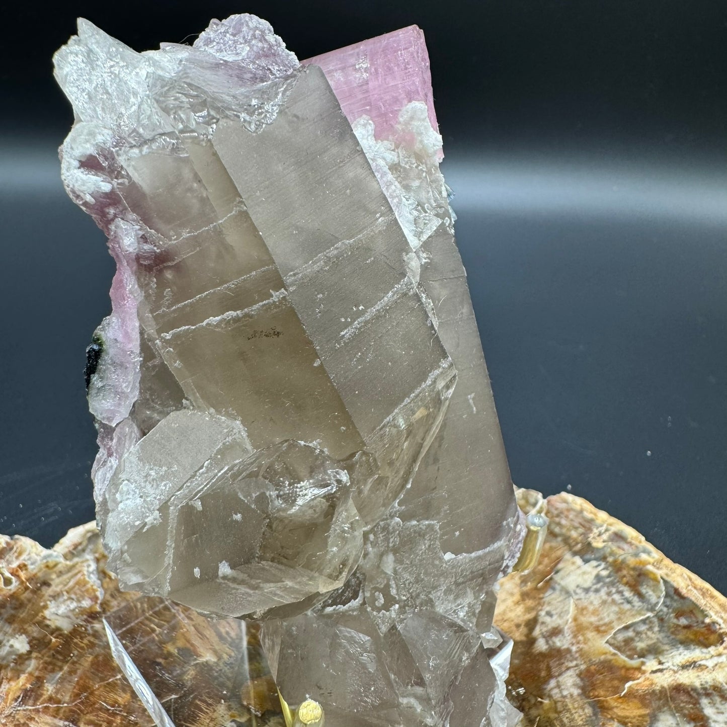 Pink Tourmalated Smokey Quartz 2A
