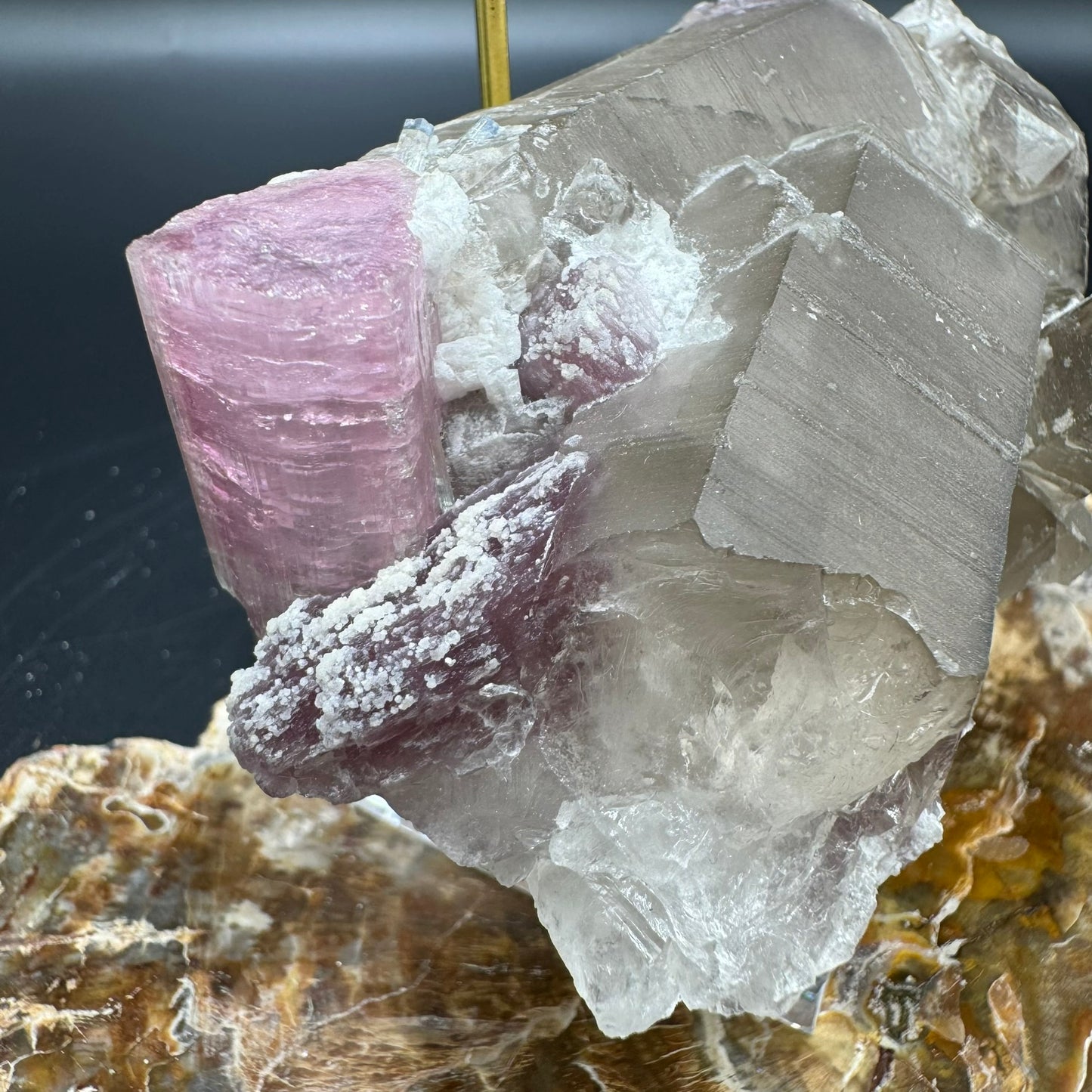 Pink Tourmalated Smokey Quartz 2A