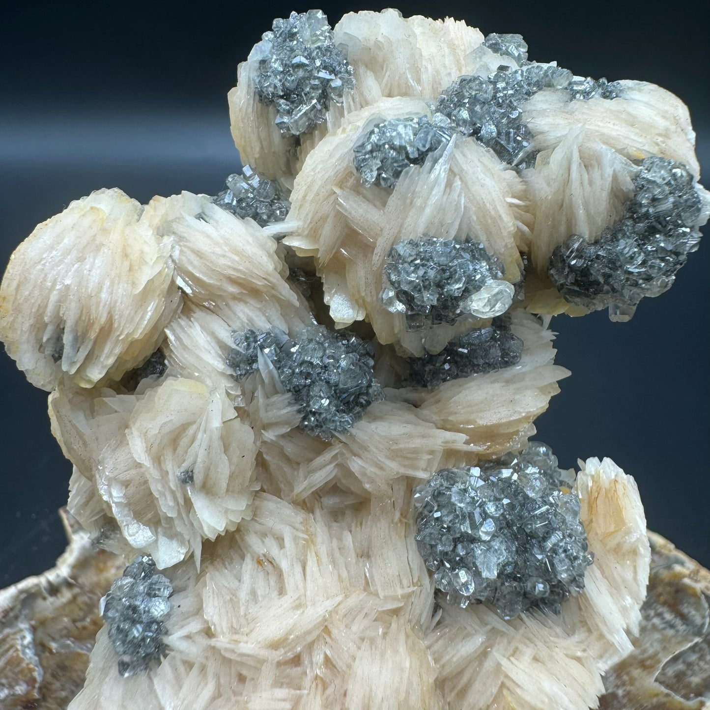 Galena with barite and Cerrusite 3A - Unique Heart Shape!