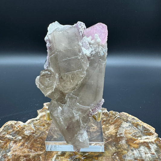 Pink Tourmalated Smokey Quartz 2A