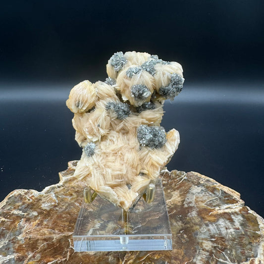 Galena with barite and Cerrusite 3A - Unique Heart Shape!