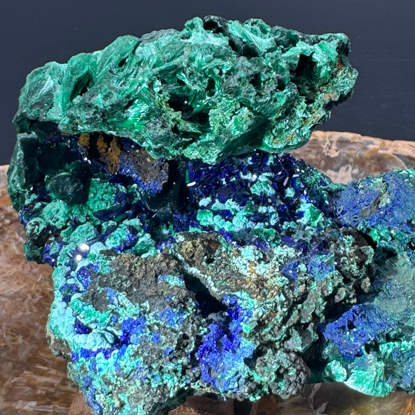 Azurite on Malachite - Unique Formation!