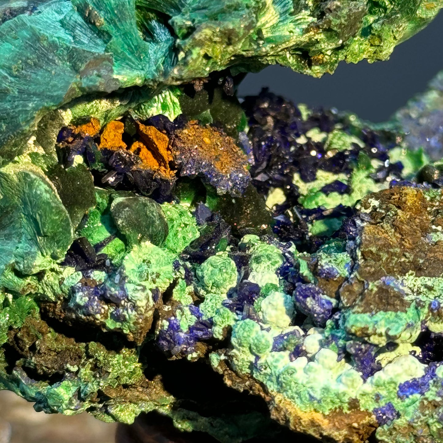 Azurite on Malachite - Unique Formation!