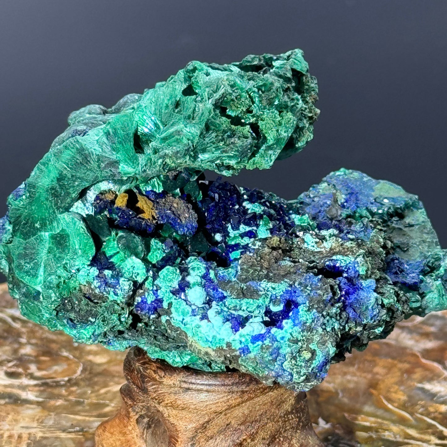 Azurite on Malachite - Unique Formation!