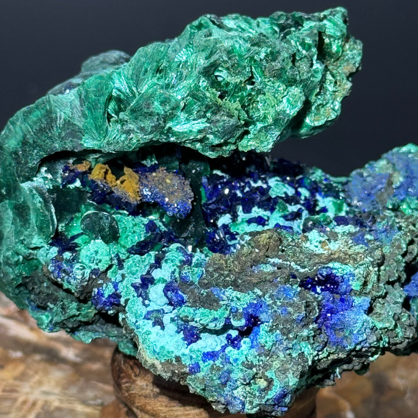 Azurite on Malachite - Unique Formation!