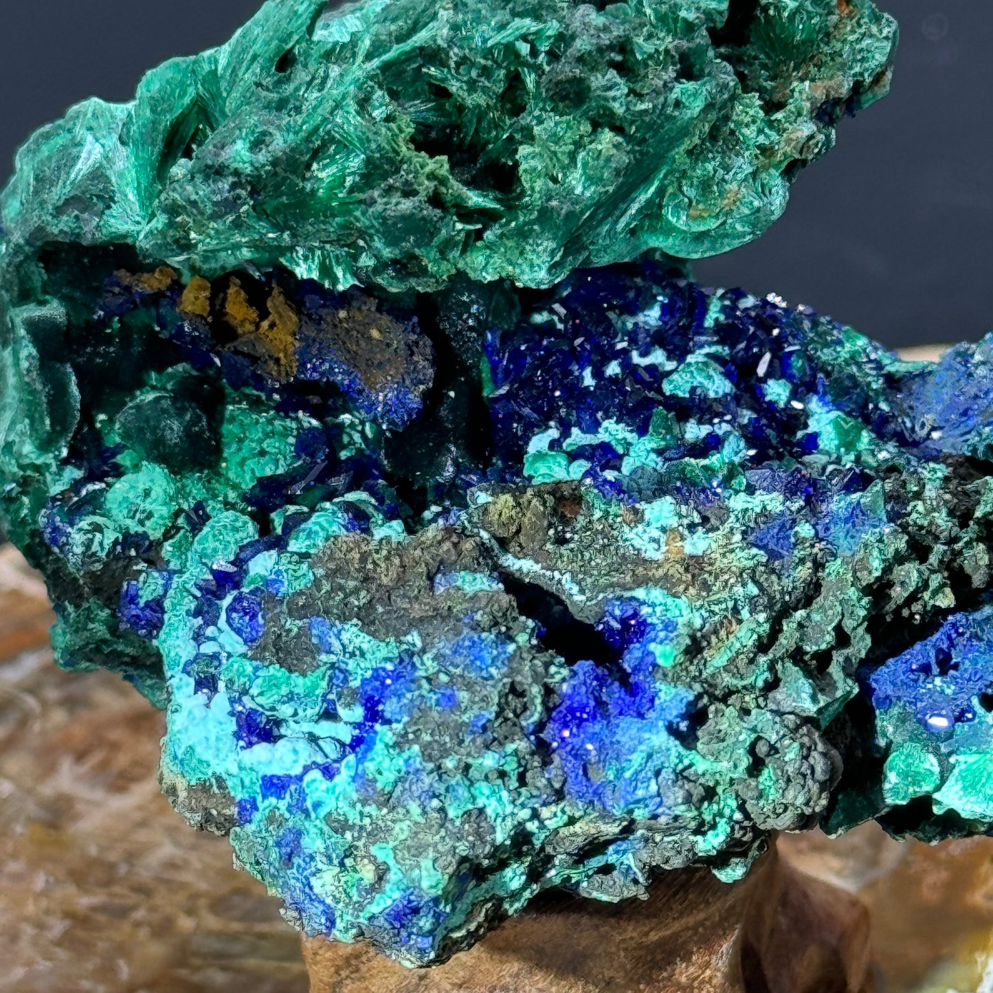 Azurite on Malachite - Unique Formation!