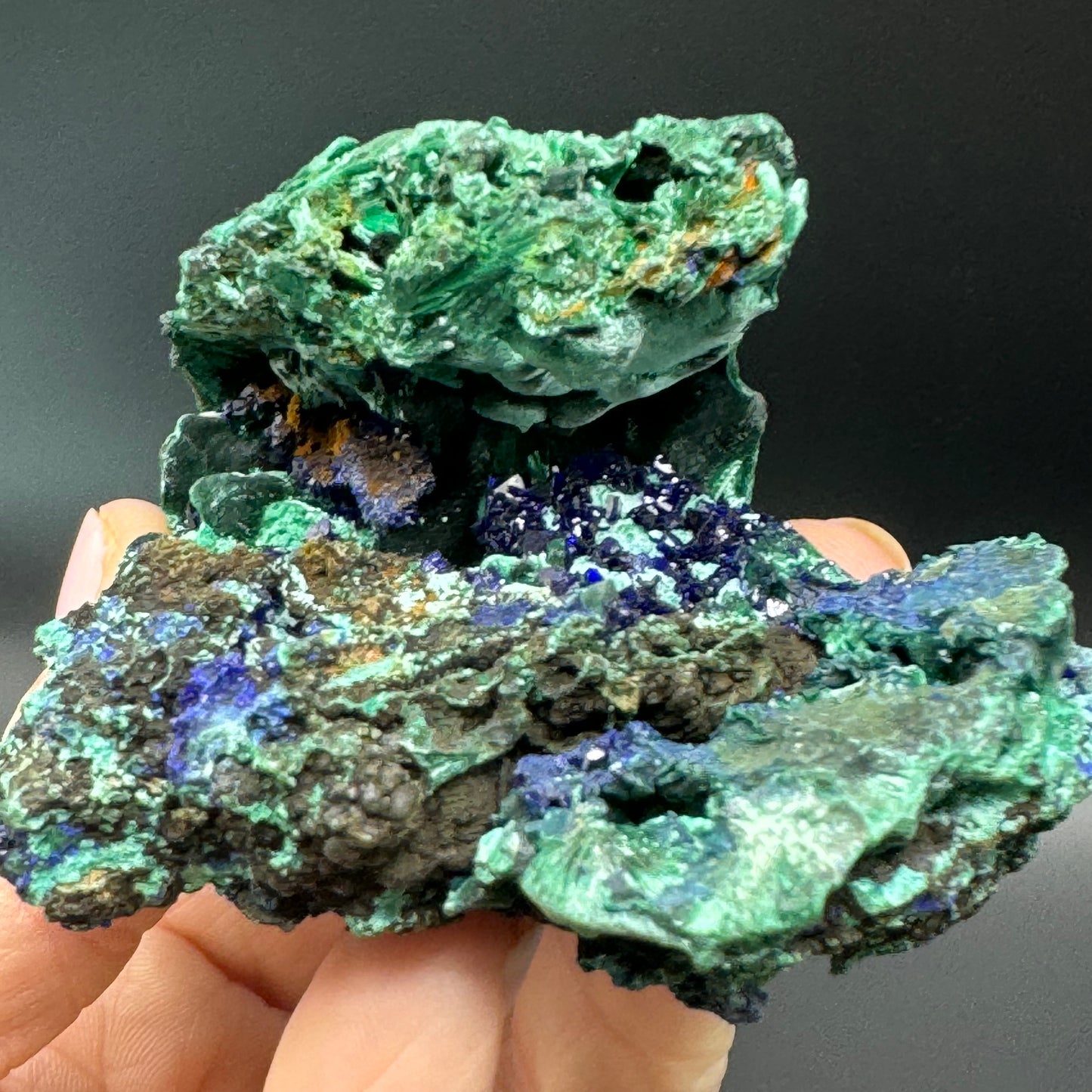 Azurite on Malachite - Unique Formation!