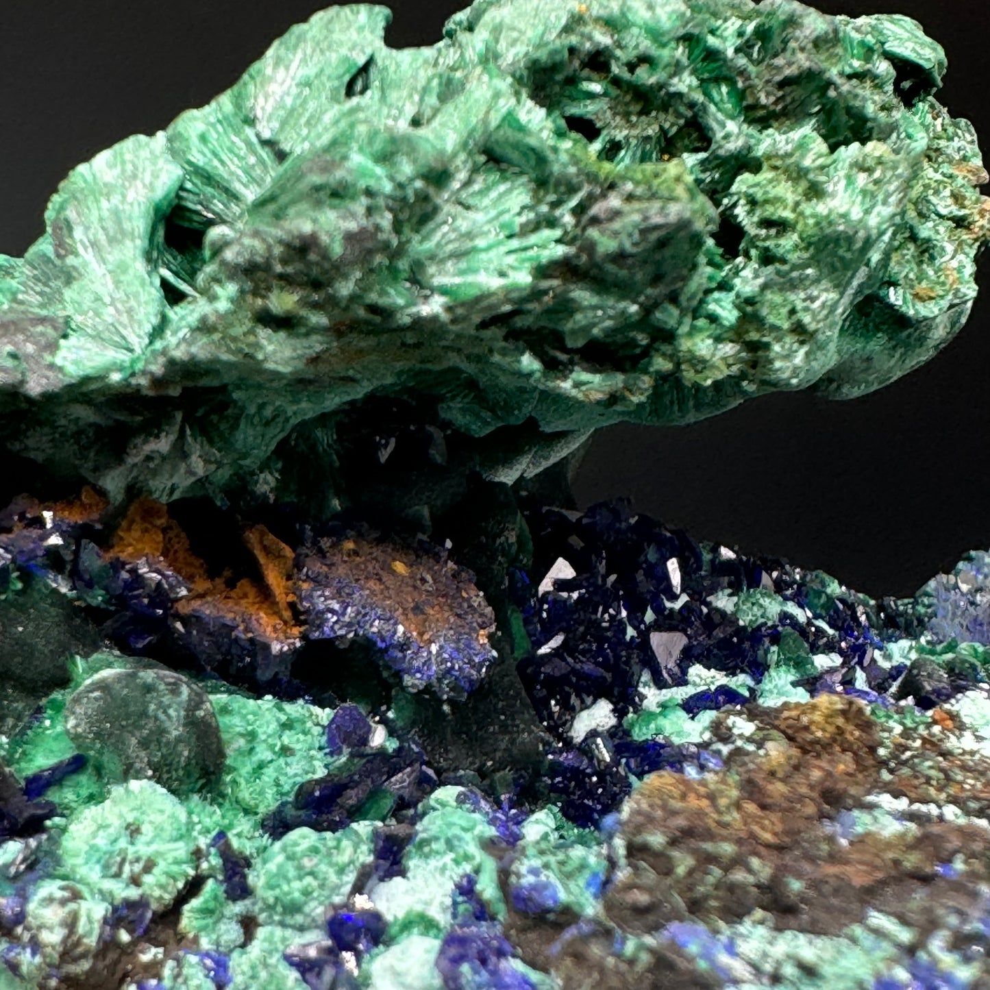 Azurite on Malachite - Unique Formation!