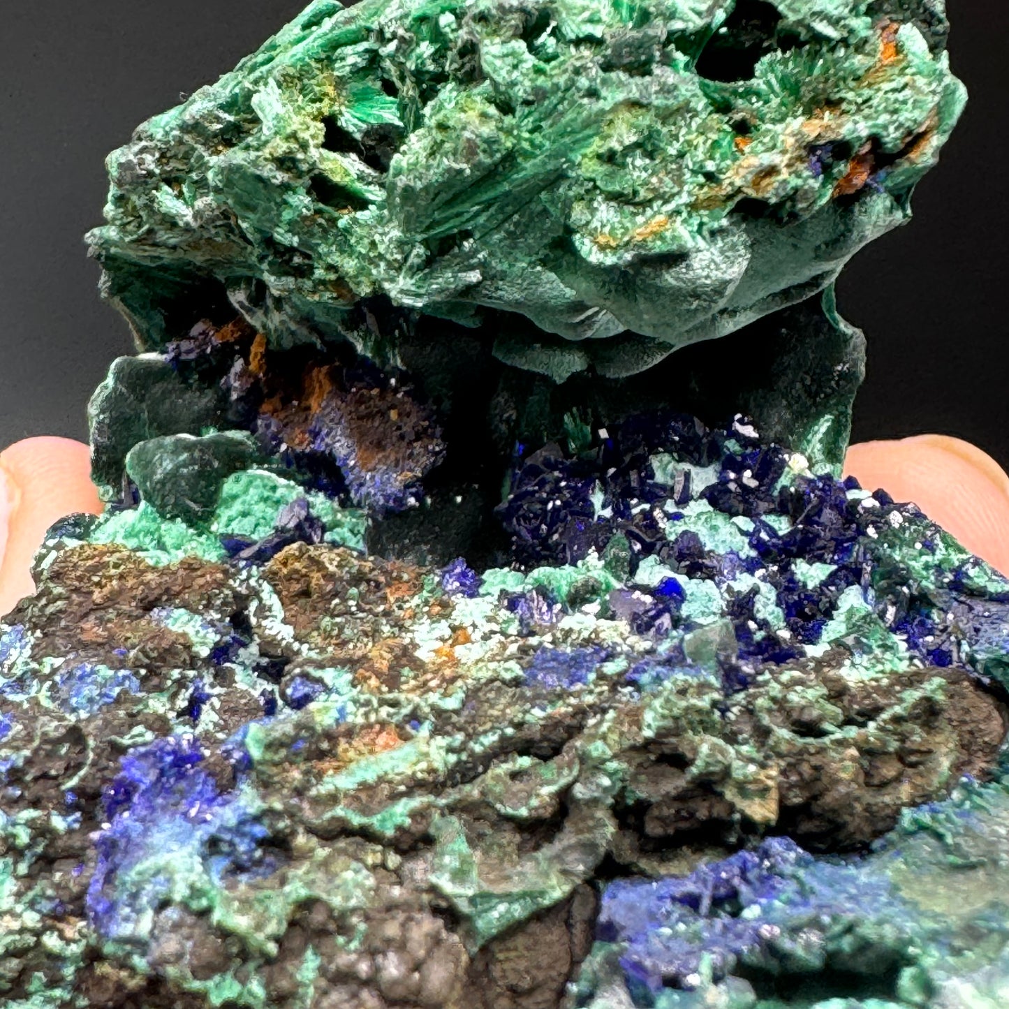 Azurite on Malachite - Unique Formation!