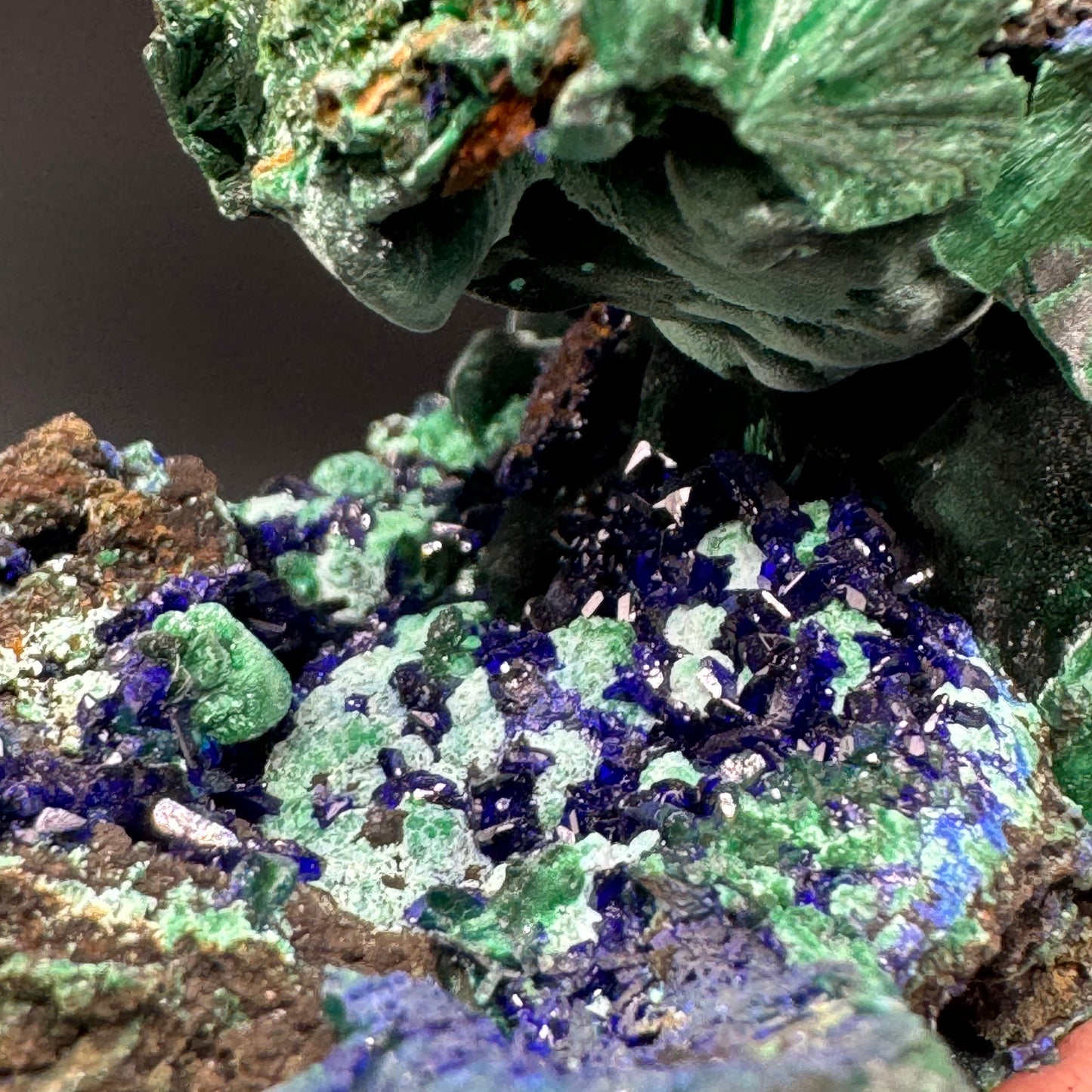 Azurite on Malachite - Unique Formation!