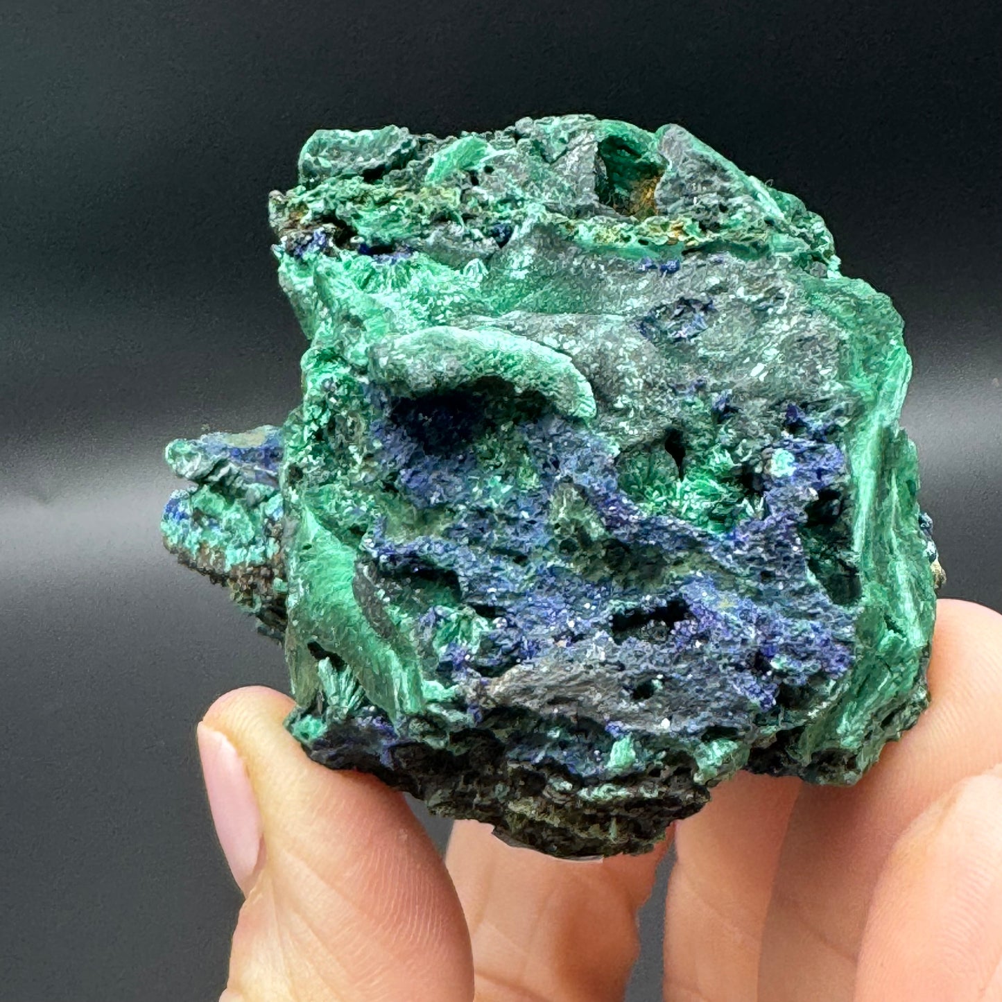 Azurite on Malachite - Unique Formation!